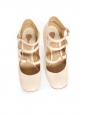 Multi-strap with gold buckles distressed cream leather pumps Retail price €600 Size 38