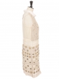 Cream white silk dress embroidered with gold brass, beads and Swarovski crystals Retail price €6000 Size 38