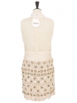 Cream white silk dress embroidered with gold brass, beads and Swarovski crystals Retail price €6000 Size 38
