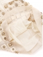 Cream white silk dress embroidered with gold brass, beads and Swarovski crystals Retail price €6000 Size 38
