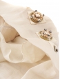 Robe Haute Couture en soie blanc crème brodée de cristaux Swarovski Px boutique 6000€ NEUVE Taille 38