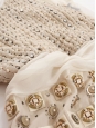 Cream white silk dress embroidered with gold brass, beads and Swarovski crystals Retail price €6000 Size 38