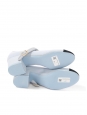 Light blue mary jane low heel shoes with black CC toes Retail price €1,150 Size 38