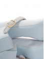 Light blue mary jane low heel shoes with black CC toes Retail price €1,150 Size 38