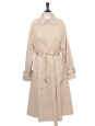 Trench long ceinturé en coton beige Prix boutique 1050€ Taille L