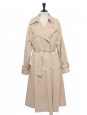 Long belted trench coat in beige cotton Retail price €1050 Size L