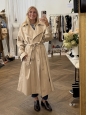 Long belted trench coat in beige cotton Retail price €1050 Size L