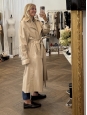 Long belted trench coat in beige cotton Retail price €1050 Size L
