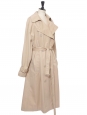 Long belted trench coat in beige cotton Retail price €1050 Size L