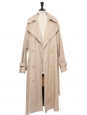 Long belted trench coat in beige cotton Retail price €1050 Size L