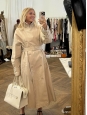 Long belted trench coat in beige cotton Retail price €1050 Size L