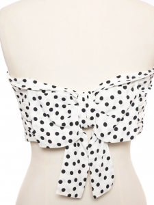 White bustier top with black polka dots Retail price €690 Size 40