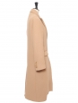 Long round-neck coat in camel brown wool Retail price €1500 Size 36