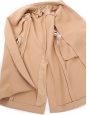 Long round-neck coat in camel brown wool Retail price €1500 Size 36