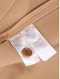 Long round-neck coat in camel brown wool Retail price €1500 Size 36