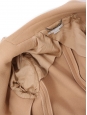 Long round-neck coat in camel brown wool Retail price €1500 Size 36