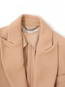 STELLA MCCARTNEY Manteau long droit col V en laine marron camel Prix boutique 1500€ Taille 36/38