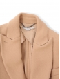 Long round-neck coat in camel brown wool Retail price €1500 Size 36