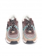 Brown and turquoise leather and canvas sneakers Retail price €1200 Size 38