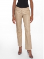 Pantalon en agneau embossé croco beige John Galliano FW 2005 Taille 36