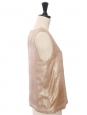 Pink-gold silk sleeveless top with gold dots Retail price 1400€ Size 34