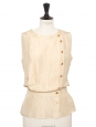 Top en soie blanc crème bouton bijoux doré Prix boutique 1200€ Taille XS