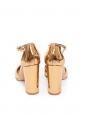 Sandales à talon épais et bride cheville en cuir métallisé doré Px boutique € Taille 37