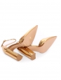 Sandales à talon épais et bride cheville en cuir métallisé doré Px boutique € Taille 37