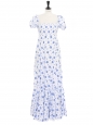 Blue floral white cotton maxi dress Retail price €725 Size XS