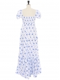 Blue floral white cotton maxi dress Retail price €725 Size XS