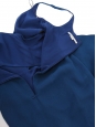 Robe de soirée longue décolleté coeur en crêpe bleu océan Prix boutique €1500 Taille 38
