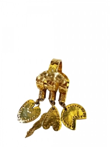 DARCEY gold-tone brass ring with charms Retail price &euro;390 Size 56
