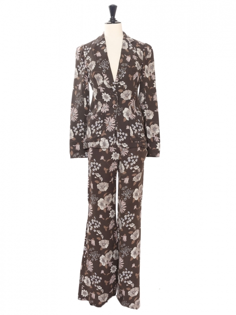 Floral Print jacket and pant suit by PHOEBE PHILO summer 2002 fashion show retail price 2000&euro; Size 36
