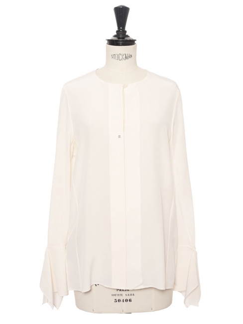 Blouse manches longues en 100% soie mulberry blanc cr&egrave;me Prix boutique 1290&euro; Taille S/M