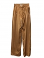 Camel brown satin fluid pants Retail price 1200€ Size XS/S