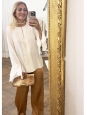 Cream white mulberry silk long sleeves blouse Retail price 1290€