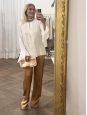 Cream white mulberry silk long sleeves blouse Retail price 1290€