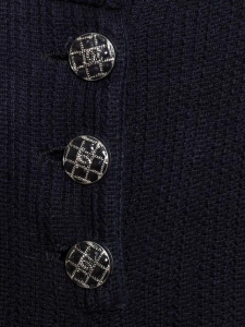 Navy blue cotton knit straight leg trousers with jewelry buttons Retail price &euro;3150 Size XS