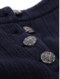 Navy blue cotton knit straight leg trousers with jewelry buttons Retail price €3150 Size XS