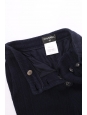 Navy blue cotton knit straight leg trousers with jewelry buttons Retail price €3150 Size XS