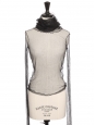 Long-sleeved turtleneck top in black tulle