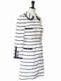 Marine white and blue striped long sleeves dress Size 40