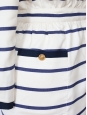 Robe marinière manches longues en soie rayée bleu marine et blanche Taille 40