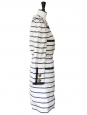 Robe marinière manches longues en soie rayée bleu marine et blanche Taille 40