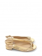 Gold exotic leather flat sandals embellished with gold chains Retail price €1030 Size 38