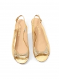 Sandales plates cuir exotique doré Prix boutique 1030€ Taille 38