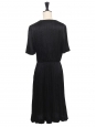CHANEL Robe manches courtes en soie noire boutons bijoux dorés Prix boutique 4200€ Taille XS