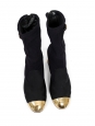 Bottines en maille et gros grain noir, cuir doré Cruise 2022 Prix boutique 1450€ Taille 38