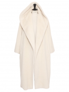 White alpaca wool oversized maxi coat Retail price &euro;2200 Size L