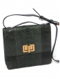 LOUISE english green python leather satchel cross body bag NEW Retail price 2200€